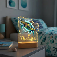 Turtle Personalized Night Light Custom Name Acrylic Lamp for Baby or Kids Bedroom