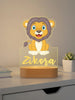 Jungle Lion Personalized Animal Night Light Custom Name Acrylic Lamp for Baby and or Kids Bedroom