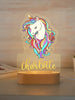Unicorn with Rainbow Hair Personalized Children's Night Light Custom Name Acrylic Lamp for Nursery or Kids Bedroom