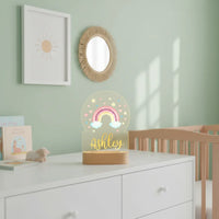 Personalized Rainbow Night Light Custom Name Acrylic Lamp for Baby Room and Kids Bedroom