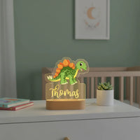 Dinosaur Personalized Night Light Custom Name Acrylic Lamp for Baby or Kids Bedroom