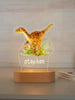 Velociraptor Dinosaur Personalized Children's Night Light Custom Name Acrylic Lamp for Baby's Room or  Kids Bedroom