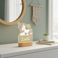 Personalized Unicorn Night Light Custom Name Acrylic Lamp for Baby’s Room or Kids’ Bedroom