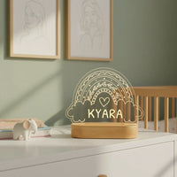 Rainbow Night Light Personalized Children's Name Lamp Custom Nursery Newborn Bedroom