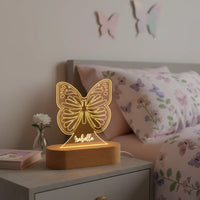 Butterfly Personalized kids Night Light Custom Name Acrylic Lamp for Kids Bedroom or Nursery