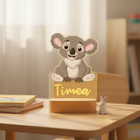 Koala Personalized Kids Animal Night Light Custom Name Acrylic Lamp for Kids Bedroom
