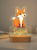 Fox Personalized Animal Night Light Custom Name Acrylic Lamp for Baby and Kids Bedroom