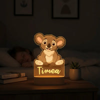 Koala Personalized Kids Animal Night Light Custom Name Acrylic Lamp for Kids Bedroom
