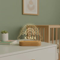 Rainbow Night Light Personalized Children's Name Lamp Custom Nursery Newborn Bedroom