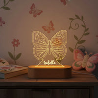 Butterfly Personalized kids Night Light Custom Name Acrylic Lamp for Kids Bedroom or Nursery