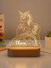 Unicorn on a Rainbow Personalized kids Night Light Custom Name Acrylic Lamp for Kids Bedroom or Nursery