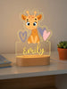 Giraffe with Hearts Personalized Animal Night Light Custom Name Acrylic Lamp for Baby and Kids Bedroom