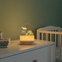 Green Tractor Personalized Night Light Custom Name Light for Kids Bedroom - Custom Table Lamps