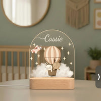 Personalized Bunny & Deer Night Light for Kids Custom Name Bedside Lamp - Custom Table Lamps