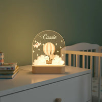 Personalized Bunny & Deer Night Light for Kids Custom Name Bedside Lamp - Custom Table Lamps