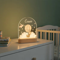 Personalized Bunny & Deer Night Light for Kids Custom Name Bedside Lamp - Custom Table Lamps