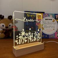 floral decorative acrylic personalized night lamp for kids 
