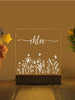 floral decorative acrylic personalized night lamp for kids 