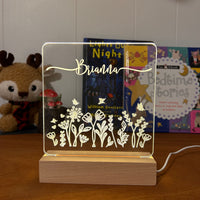 floral decorative acrylic personalized night lamp for kids 