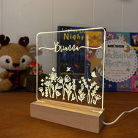 floral decorative acrylic personalized night lamp for kids 