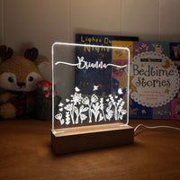 floral decorative acrylic personalized night lamp for kids 