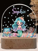 Mermaid decorative acrylic personalized night lamp for kids 