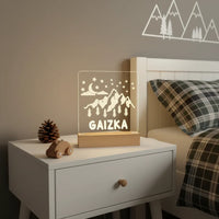 Personalized Mountain Night Light Custom Name Kids Bedside Lamp - Custom Table Lamps