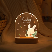 Personalized Lukas bunny night light