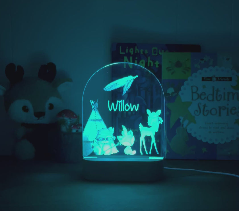 Animals and a Teepee - Personalized Night Light