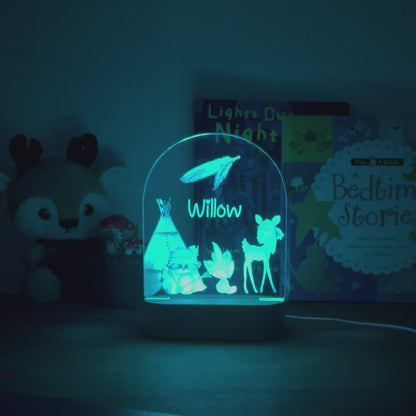 Animals and a Teepee - Personalized Night Light