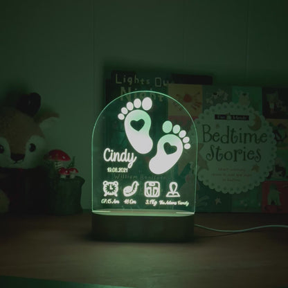 Baby Birth Stats - Personalized Night Light