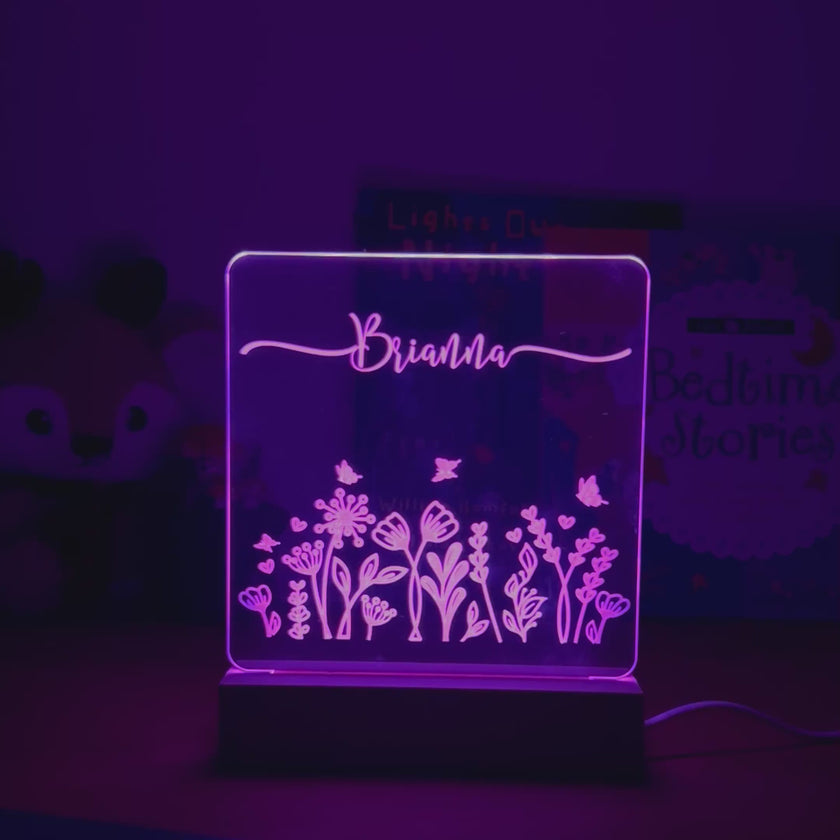 Flower personalized night lamp 7 led colour changing lighting