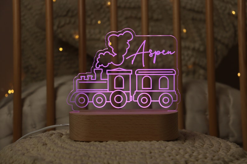 train custom name night light 