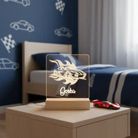 Race Car Personalized Night Light Custom Name Lamp for Kids Bedroom - Custom Table Lamps