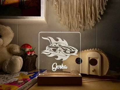 race_car_name_light - Custom Table Lamps