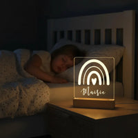 Personalized Rainbow Night Light Custom Name Kids Bedside Lamp - Custom Table Lamps
