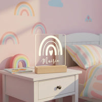 Personalized Rainbow Night Light Custom Name Kids Bedside Lamp - Custom Table Lamps