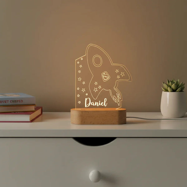 Rocket Ship Daniel - Zebra Background