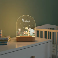 Personalized Woodland Animal Night Light for Kids Custom Name Bedtime Lamp - Custom Table Lamps