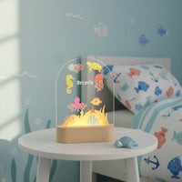 Personalized Sea Creature Night Light for Kids Custom Name Bedside Lamp - Custom Table Lamps