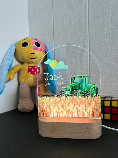 personalized tractor night light