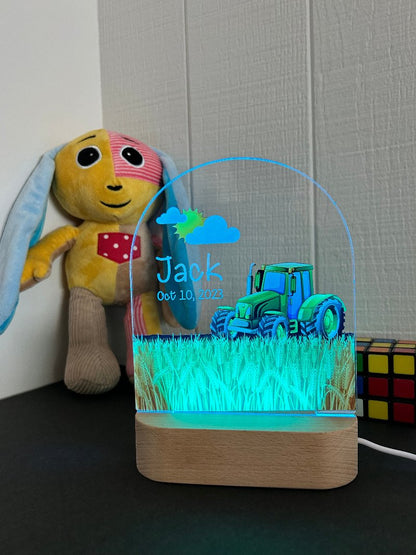 Personalized night light tractor