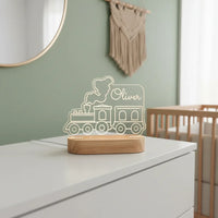 Personalized Train Night Light Custom Name Lamp for Kids Bedroom - Custom Table Lamps
