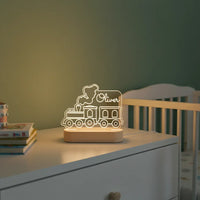 Personalized Train Night Light Custom Name Lamp for Kids Bedroom - Custom Table Lamps