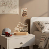 Personalized Train Night Light Custom Name Lamp for Kids Bedroom - Custom Table Lamps