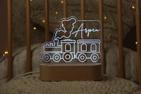 Train personalized night lamp with the child's name