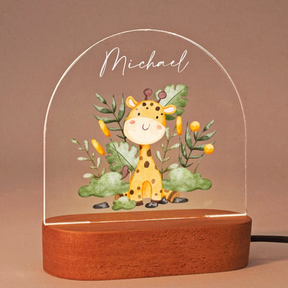 yellow cute giraffe custom name light pg